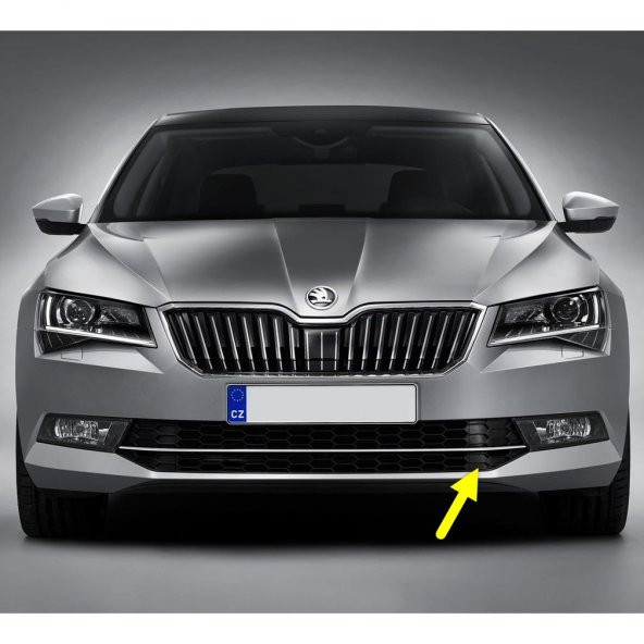 Skoda Superb 3 2015-19 Ön Tampon Sol Sis Yanı Izgarası Krom 3V0853665