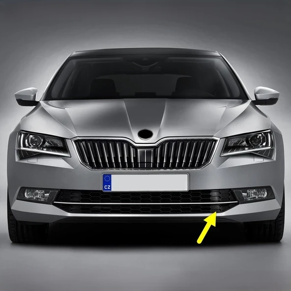 Skoda Superb 3 2015-19 Ön Tampon Sol Sis Yanı Izgarası Krom 3V0853665