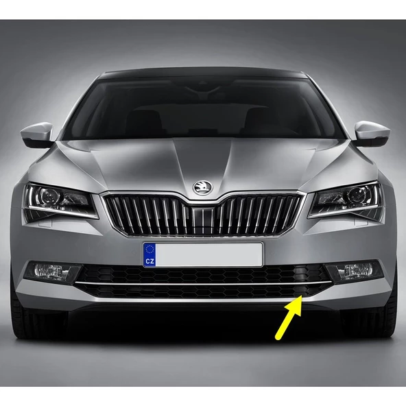 Skoda Superb 3 2015-19 Ön Tampon Sol Sis Yanı Izgarası Krom 3V0853665