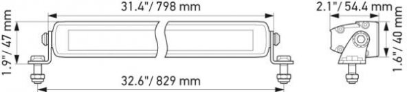 Hella 80 cm Slim Led Bar Black Magic 33 Led 9000 lm - 3