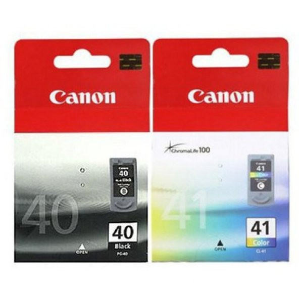 BİTMEYEN KARTUŞLU CANON PG-40 SİYAH + CL-41 RENKLİ ORJİNAL KARTUŞ