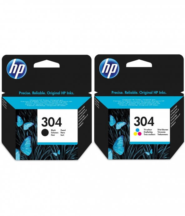 HP 304 Siyah ve Renkli Orjinal Kartuş Ücretsiz Kartuş N9K05AE, N9