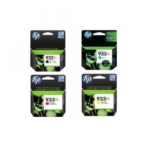 HP 932XL- 933XL SİYAH VE RENKLİ ORJİNAL KARTUŞ SETİ ÜCRETSİZ KARG