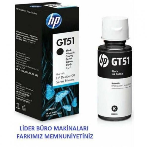HP GT51XL SİYAH MÜREKKEP ORİJİNAL M0H57AE ÜCRETSİZ KARGO