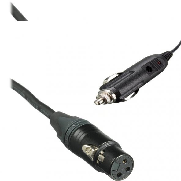 XLR/Canon Uçlu Mobil Printer Araç Çakmak Adaptörü - 1 Metre