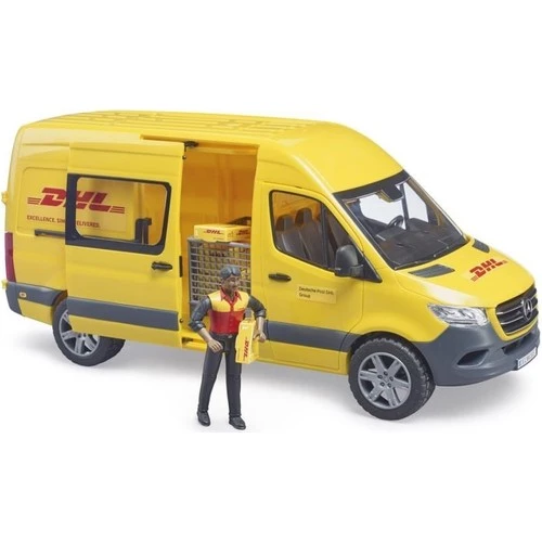 Bruder MB Sprinter DHL Kamyonu ve Sürücüsü -Sarı 02671 Lisanslı - Resim 4