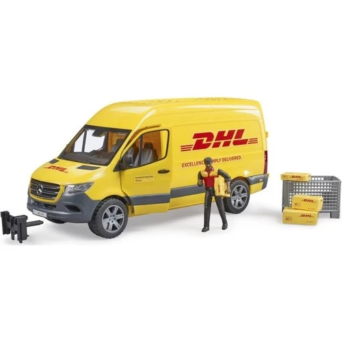Bruder MB Sprinter DHL Kamyonu ve Sürücüsü -Sarı 02671 Lisanslı - Resim 5