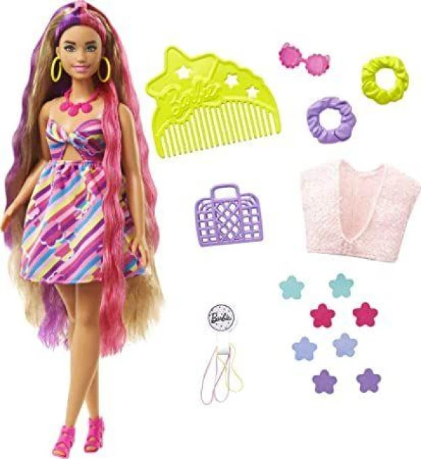 Barbie Upuzun Saçlı Bebek HCM87 HCM89 Lisanslı Ürün