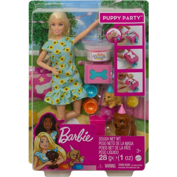 Barbie Bebek ve Köpek Partisi Oyun Seti GXV74 - GXV75 - Resim 5