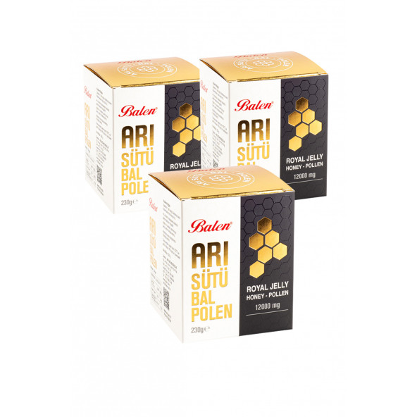 3 Kutu Arı Sütü Bal Polen 230 Gr 12000mg