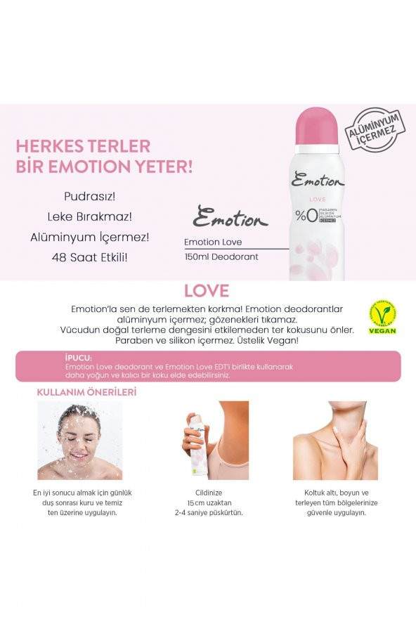 Emotion Love 3Lü Kadın Deodorant 150 Ml X 3 - 4