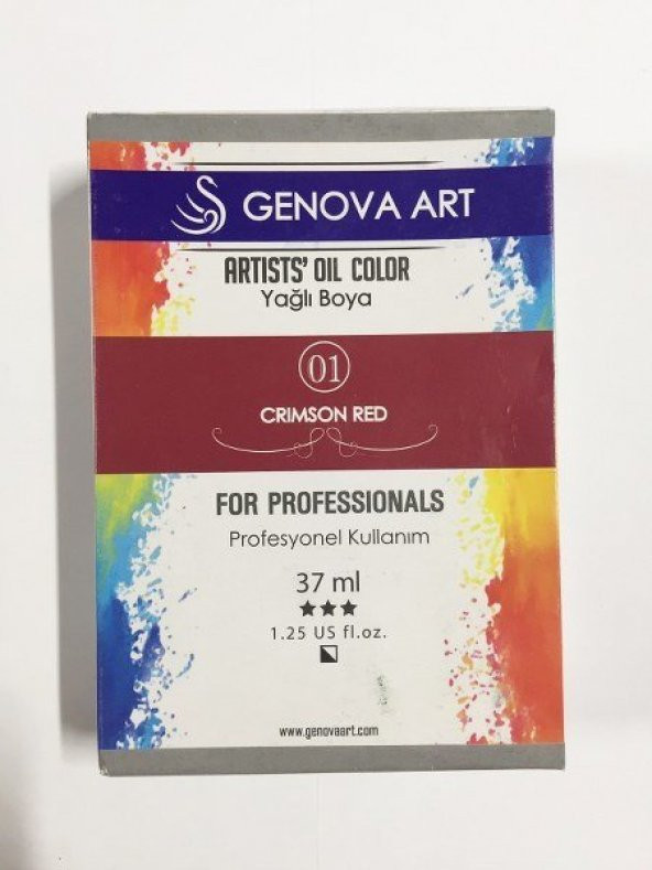 Cenova Art Profesyonel Yağlı Boya 01 Crimson Red 37ml - 2