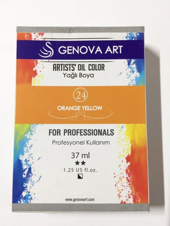 Cenova Art Profesyonel Yağlı Boya 24 Orange Yellow 37ml - 2