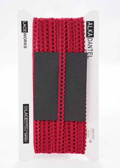 ALKA DANTEL MERSERİZE KOPANAKİ 10 METRE 636 MERSERİZE BORDO