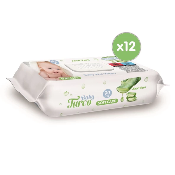 Baby Turco Softcare Aloe Vera Islak Bebek Havlusu 12x90 Yaprak - 2