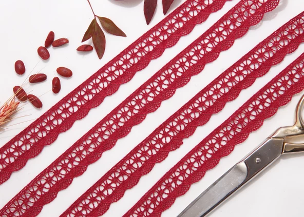 ALKA DANTEL MERSERİZE KOPANAKİ 10 METRE 802 MERSERİZE BORDO - 2