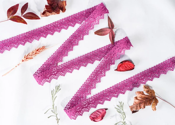 ALKA DANTEL MERSERİZE KOPANAKİ 10 METRE 8752 MERSERİZE DARK PİNK ürün görseli