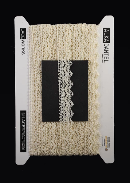 ALKA DANTEL MERSERİZE KOPANAKİ 10 METRE 8752 MERSERİZE CREAM
