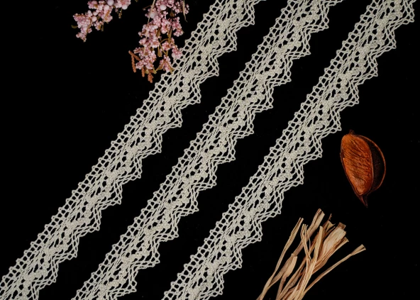 ALKA DANTEL MERSERİZE KOPANAKİ 10 METRE 8752 MERSERİZE CREAM - 2