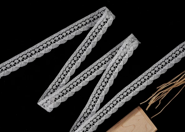 ALKA DANTEL MERSERİZE KOPANAKİ 10 METRE 802 MERSERİZE BEYAZ GRİ - 2