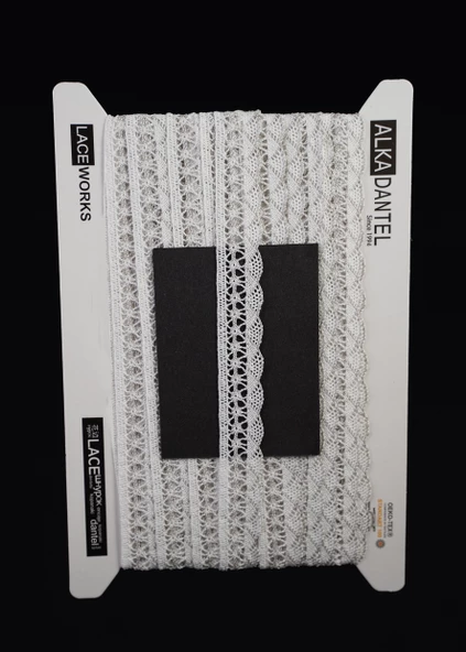 ALKA DANTEL MERSERİZE KOPANAKİ 10 METRE 802 MERSERİZE BEYAZ GRİ