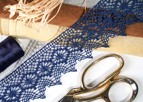 ALKA DANTEL MERSERİZE KOPANAKİ 10 MT 752 MERSERİZE NAVY