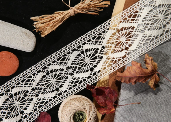 ALKA DANTEL MERSERİZE KOPANAKİ 10 METRE 11356 MERSERİZE CREAM