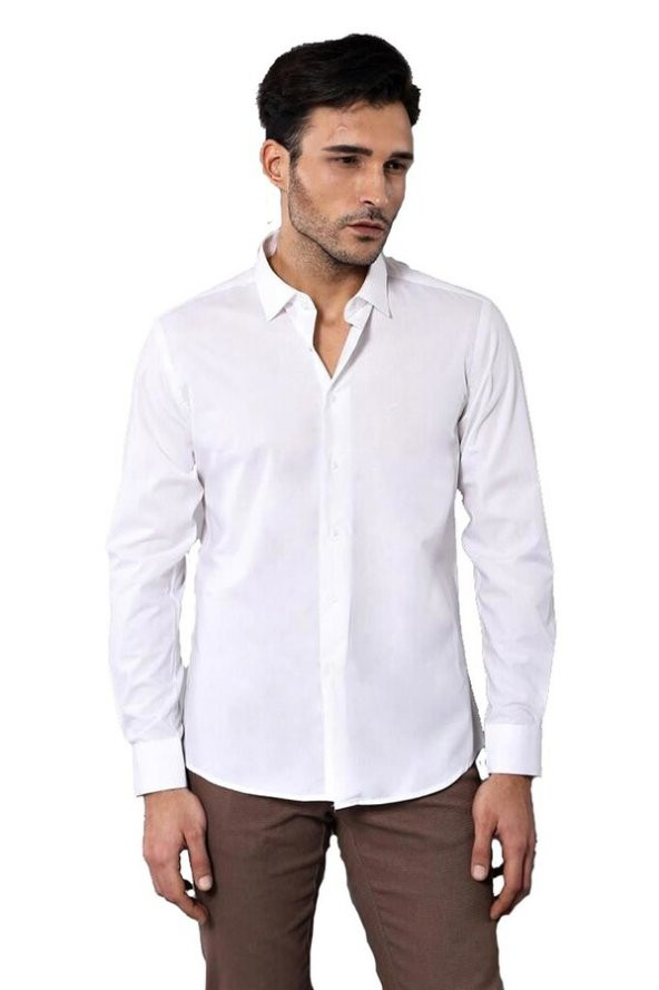 Modelli Slimfit Krem Gömlek - 7