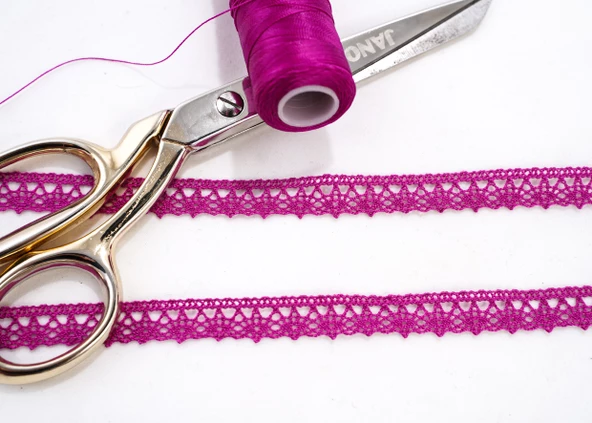 ALKA DANTEL MERSERİZE KOPANAKİ 10 METRE 407 MERSERİZE DARK PİNK - 2