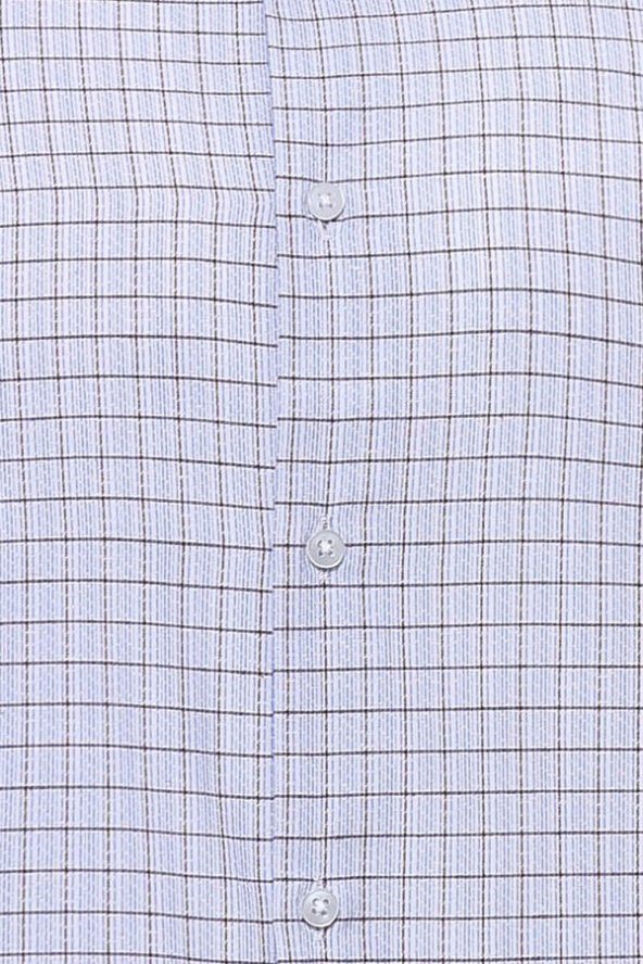 Ekose Desen Mavi Uzun Kollu Gömlek Wessi - 2