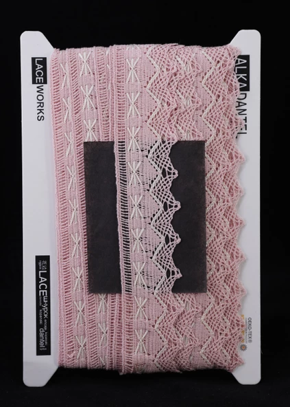 ALKA DANTEL MERSERİZE KOPANAKİ 10 METRE 4053 MERSERİZE CREAM OLD PİNK
