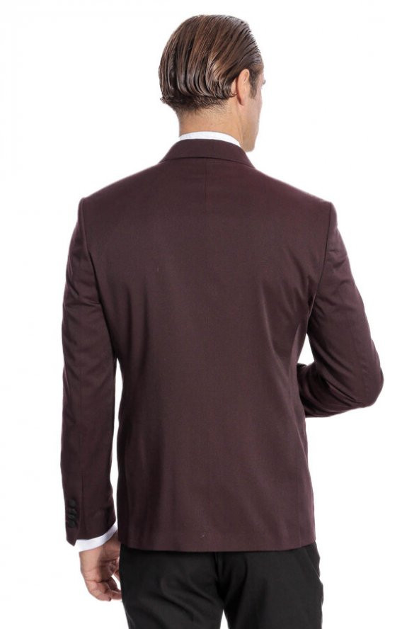 Desenli Yelekli Erkek Bordo Damatlık - 10