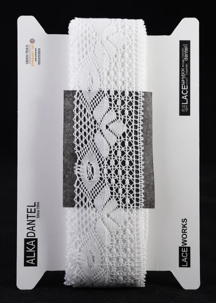 ALKA DANTEL MERSERİZE KOPANAKİ 10 METRE 11627 MERSERİZE WHİTE