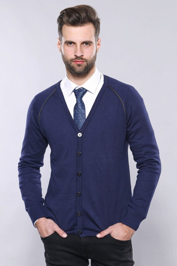 Lacivert Pamuk Hırka - 2