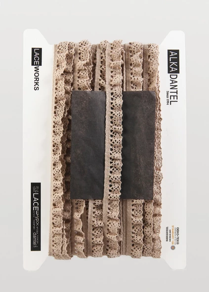 ALKA DANTEL PAMUK KOPANAKİ 10 METRE 400 LASTİKLİ SÜTLÜ KAHVE