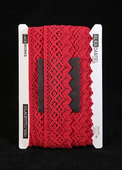 ALKA DANTEL PAMUK KOPANAKİ 10 METRE 404K PAMUK BORDO ürün görseli