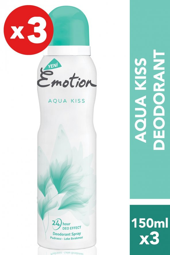 Emotion Aqua Kiss 3Lü Kadın Deodorant (3X150 ml )