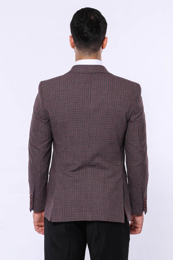 Pöti Kare Slim Fit Tek Düğme Siyah Erkek Ceket - 3