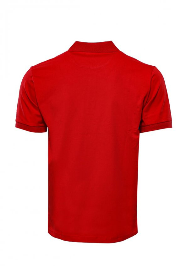 Polo Yaka Düz Kırmızı T-shirt  Wessi - 2