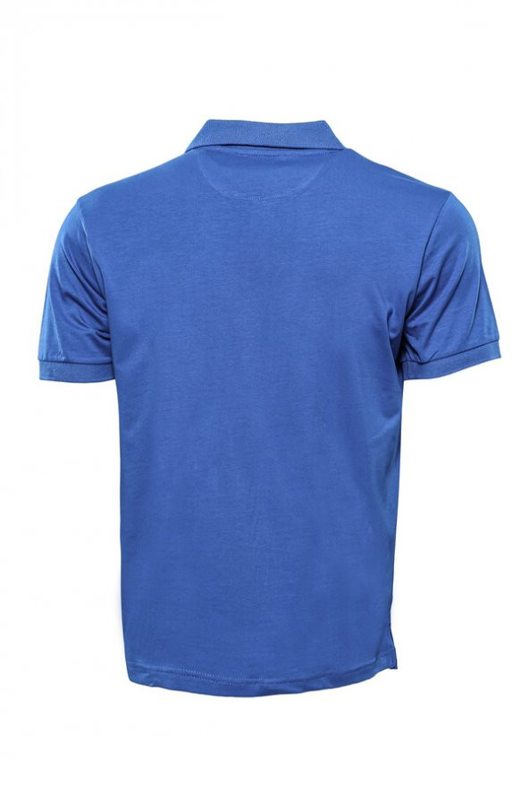 Polo Yaka Düz Mavi T-shirt  Wessi - 2