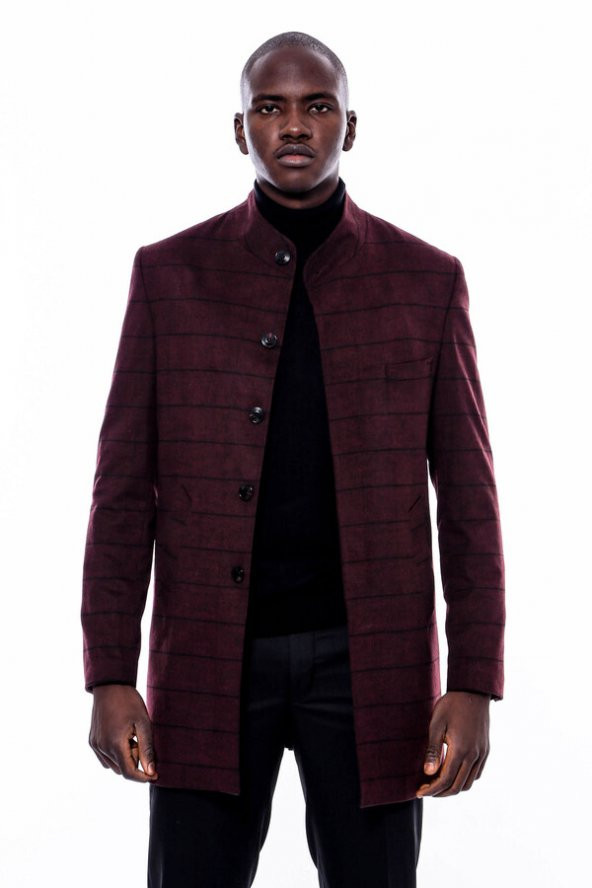 Hakim Yaka Bordo Ekose Kaban - 6