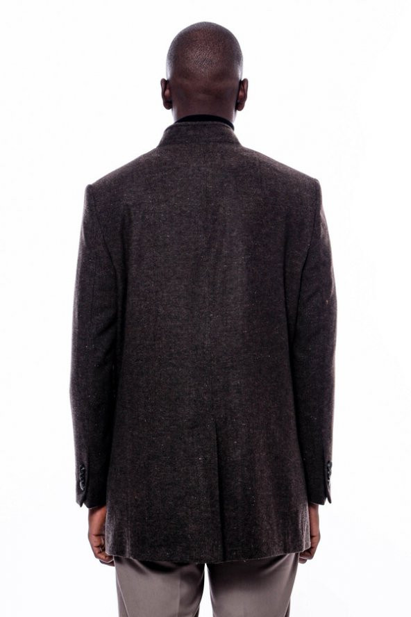 Hakim Yaka Kahverengi Kısa Palto - 6