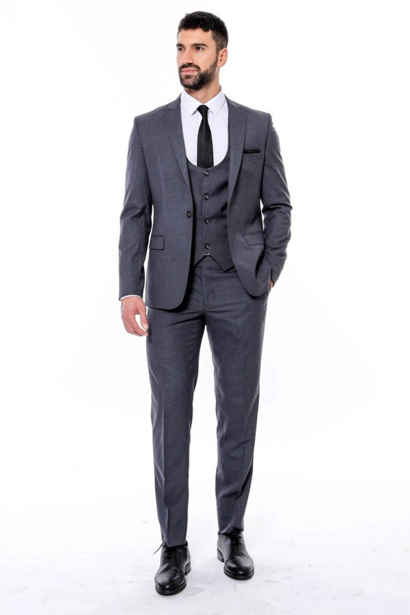 Desensiz Slim Fit Antrasit Erkek Takım Elbise - 8