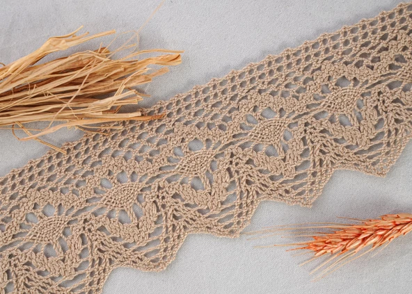 ALKA DANTEL PAMUK KOPANAKİ 10 MT 750 PAMUK SÜTLÜ KAHVE - 3