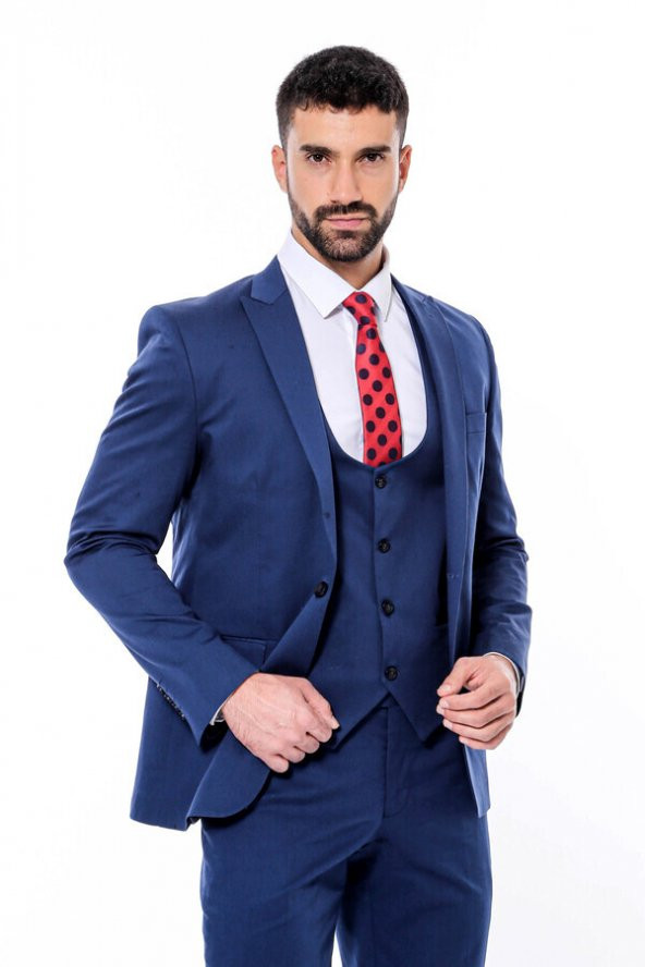 Desensiz Slim Fit Lacivert Erkek Takım Elbise