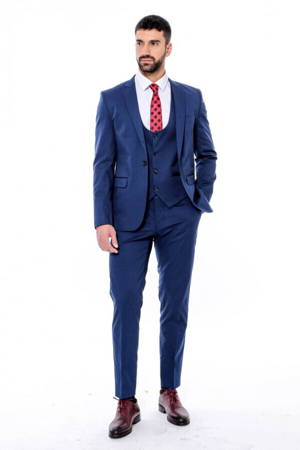 Desensiz Slim Fit Lacivert Erkek Takım Elbise - 10