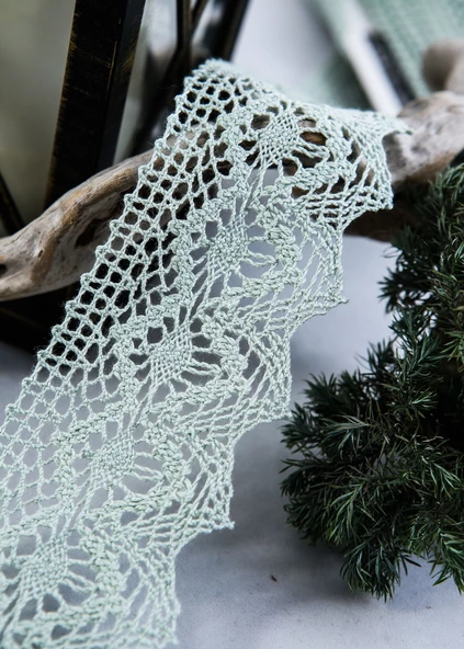 ALKA DANTEL PAMUK KOPANAKİ 10 MT 750 PAMUK MİNT YEŞİLİ - 2