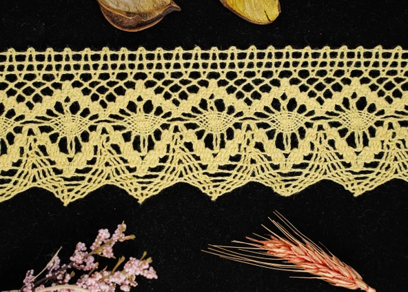 ALKA DANTEL PAMUK KOPANAKİ 10 MT 750 PAMUK SARI - 3