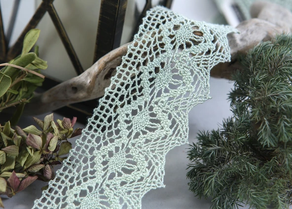 ALKA DANTEL PAMUK KOPANAKİ 10 MT 750 PAMUK MİNT YEŞİLİ