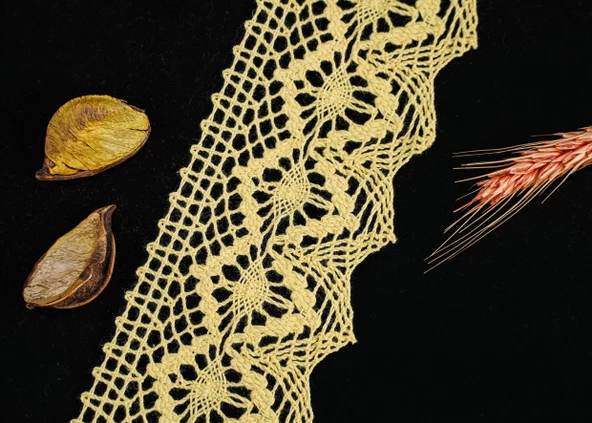 ALKA DANTEL PAMUK KOPANAKİ 10 MT 750 PAMUK SARI - 4